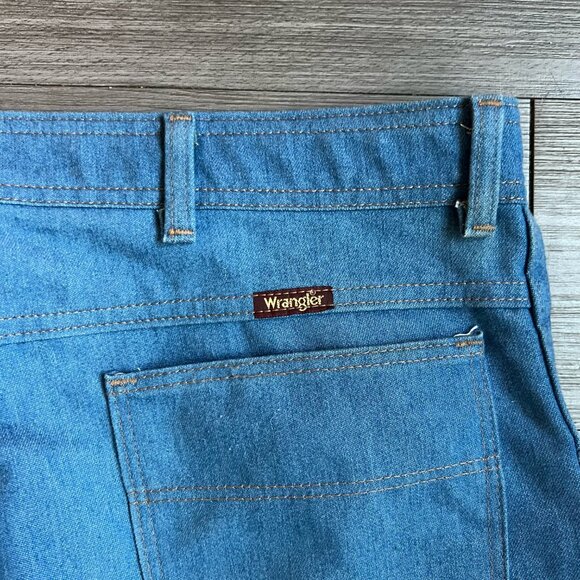 Vintage Wrangler Pull On Pleat Front Bootcut Jeans Stretch Fit Denim Size 40X29 - Picture 4 of 6